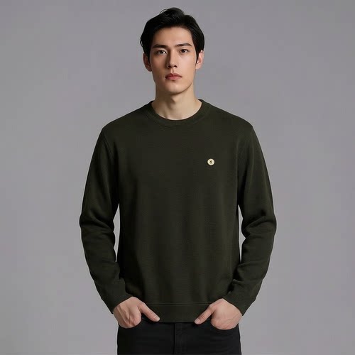 S263084629爱登堡男装2026秋装新款商务休闲长袖圆领T恤打底衫