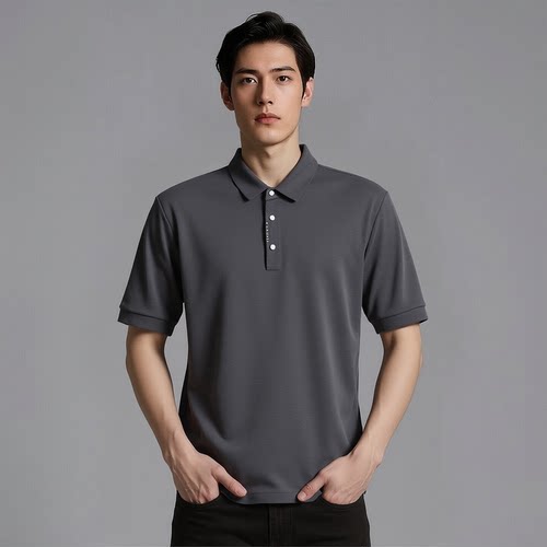H263081592爱登堡男装2026秋装新款商务休闲短袖立领T恤打底衫
