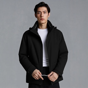 S254027F26爱登堡男装冬装新款休闲服白鸭绒羽绒服毛皮服