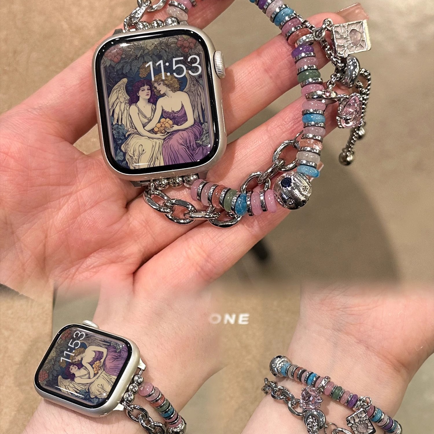 日本PAREO DOLL塔罗牌串珠适用苹果AppleWatch手表iwatch表带女