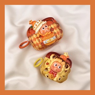 日本DEMIU可爱橘子星星人airpods4保护套airpod3适用苹果pro耳机壳二代无线蓝牙1第三代2代airpodpro四代5盒