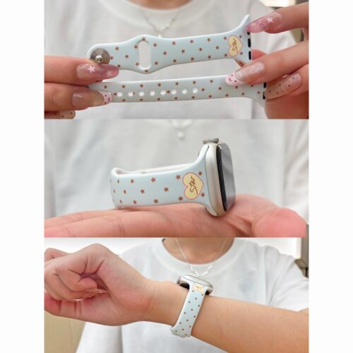 日本DEMIU细款星星硅胶大爱心iWatch10表带适用AppleWatch苹果S11