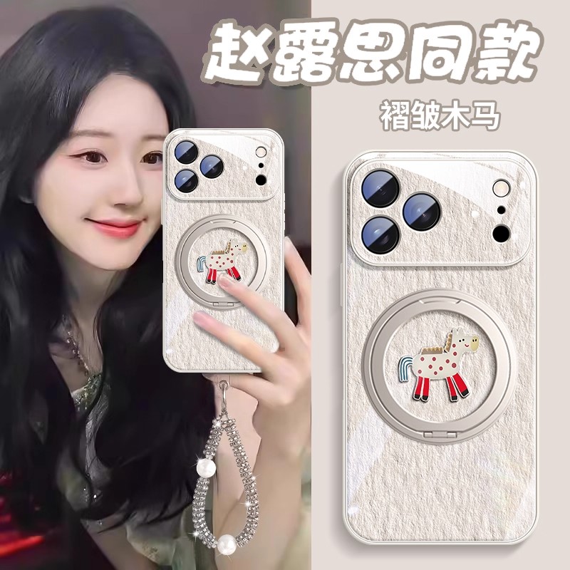 日本PAREO DOLL适用苹果17新款手机壳iPhone16proamx木马简约12pro支点壳14p/13可爱卡通15pro带挂绳方便