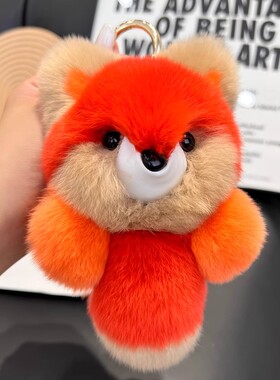 日本PAREO DOLL【可爱小狐狸】兔毛车钥匙扣挂件玩偶包包挂饰礼物