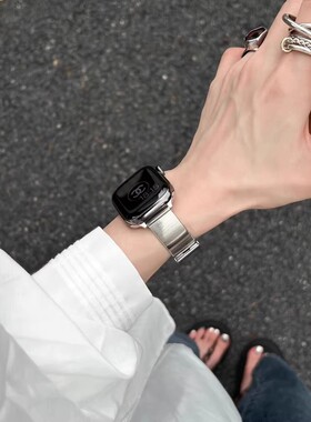 日本DEMIU适用iwatch9手表带applewatchse猫眼竹节s10高级s8