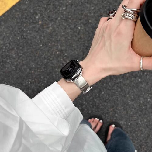 日本DEMIU适用iwatch9手表带applewatchse猫眼竹节s10高级s8
