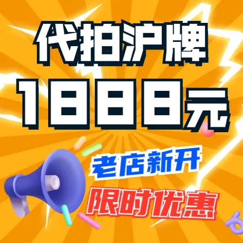 大状代拍沪牌 沪牌额度代拍 快速中标 可签合同拍中再付款