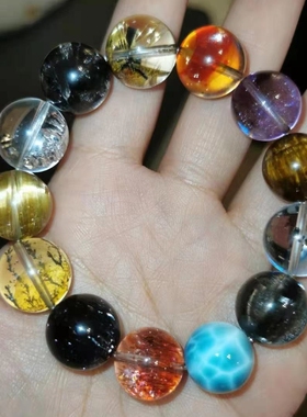 天然彩发晶钛晶幽灵草