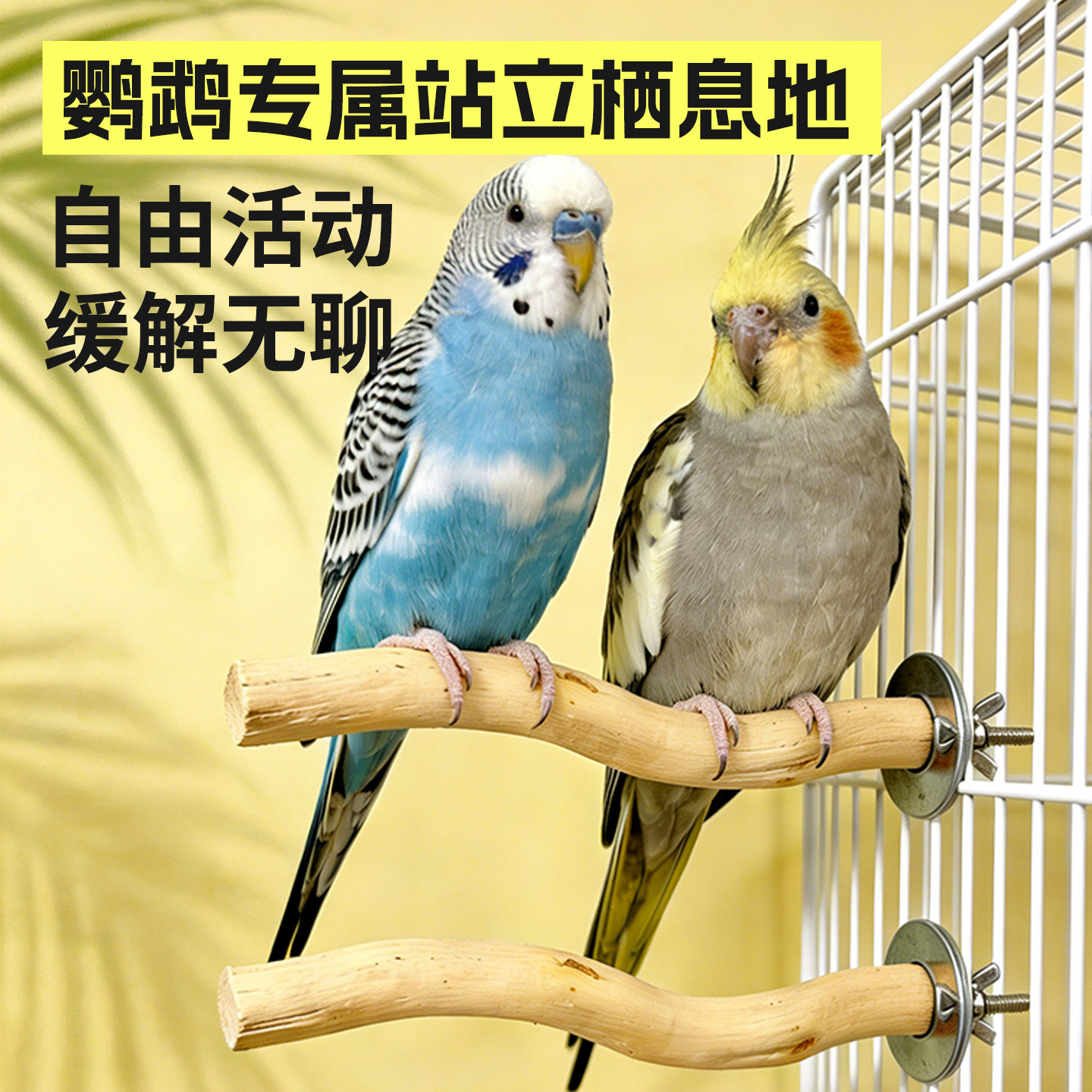 鹦鹉李子木站架玄凤虎皮牡丹鸟笼站杆站杠磨牙磨爪棒磨嘴器小站台