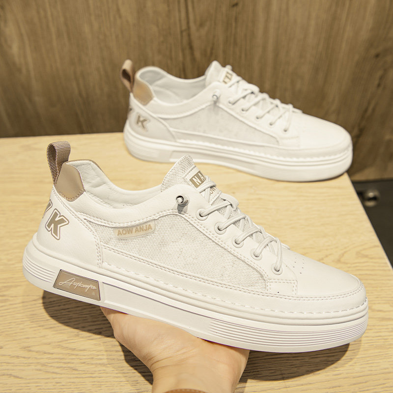 莆田男鞋2026新款春季透气时尚休闲板鞋青少年低帮运动小白鞋男款