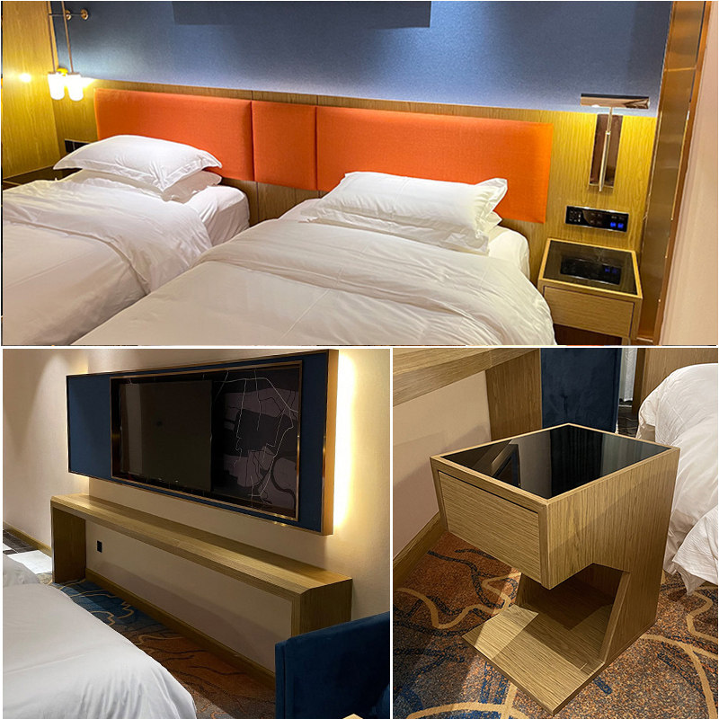 酒店家具标间全套床快捷商务公寓民宿套房家具简约电视柜桌子定制