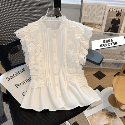夏季新款小飞袖上衣日系古早风