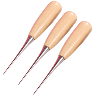 老式多功能打孔锥子扩孔锥修补鞋子工具上鞋木柄钻子皮革扎洞扎眼