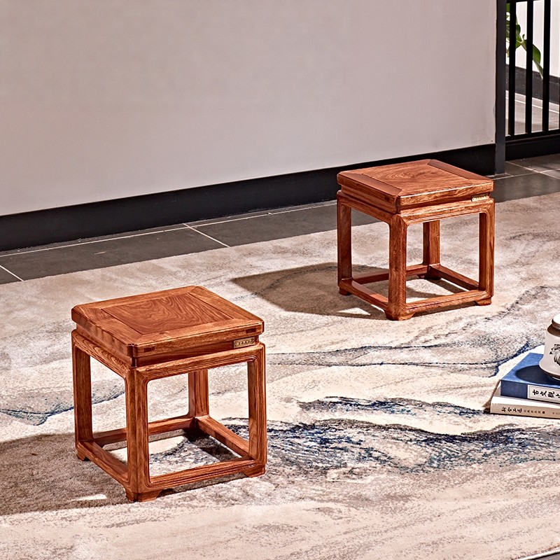 周木匠精品红木休闲新中式花梨实木方凳方形小凳子古凳换鞋凳矮凳,住宅家具,红木椅凳,淘宝优惠券,粉丝福利购,淘宝优惠卷
