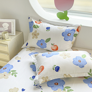 2025新款 40x60枕头套单个100全棉整头套48cmx74cm 纯棉枕套一对装