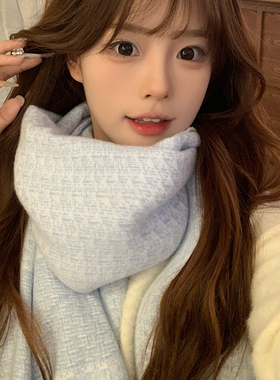 彩虹糖点糖豆百搭保暖围巾2025新款韩系氛围感加厚披肩秋冬围脖潮