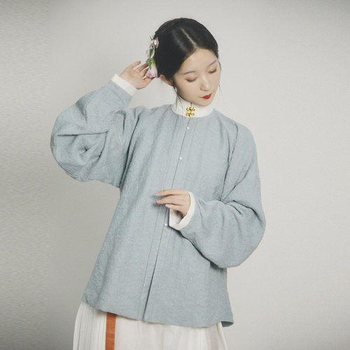 春下明制立领短夹汉服