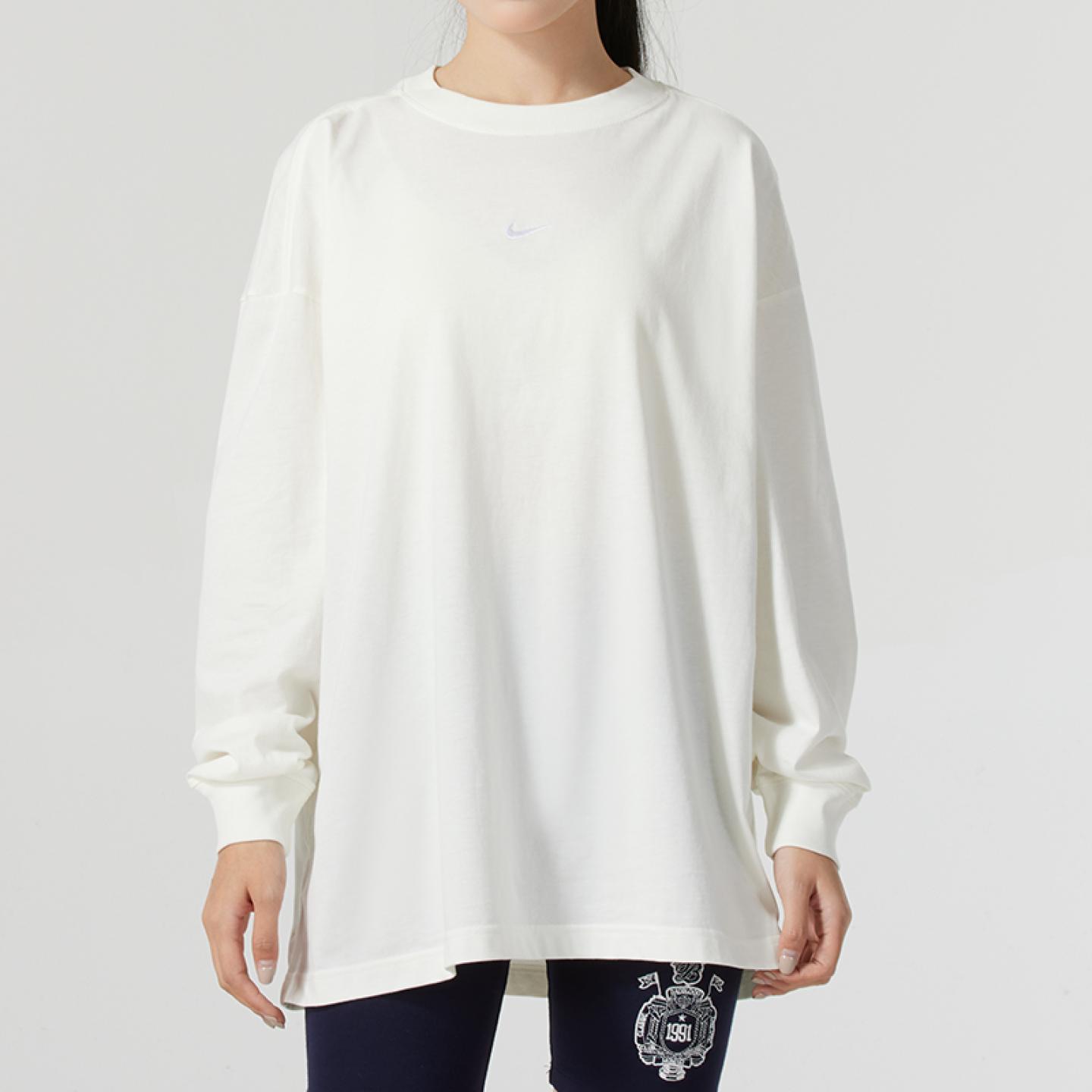 耐克女子长2024新款T恤圆领透气运动休闲套头衫DM6233-133