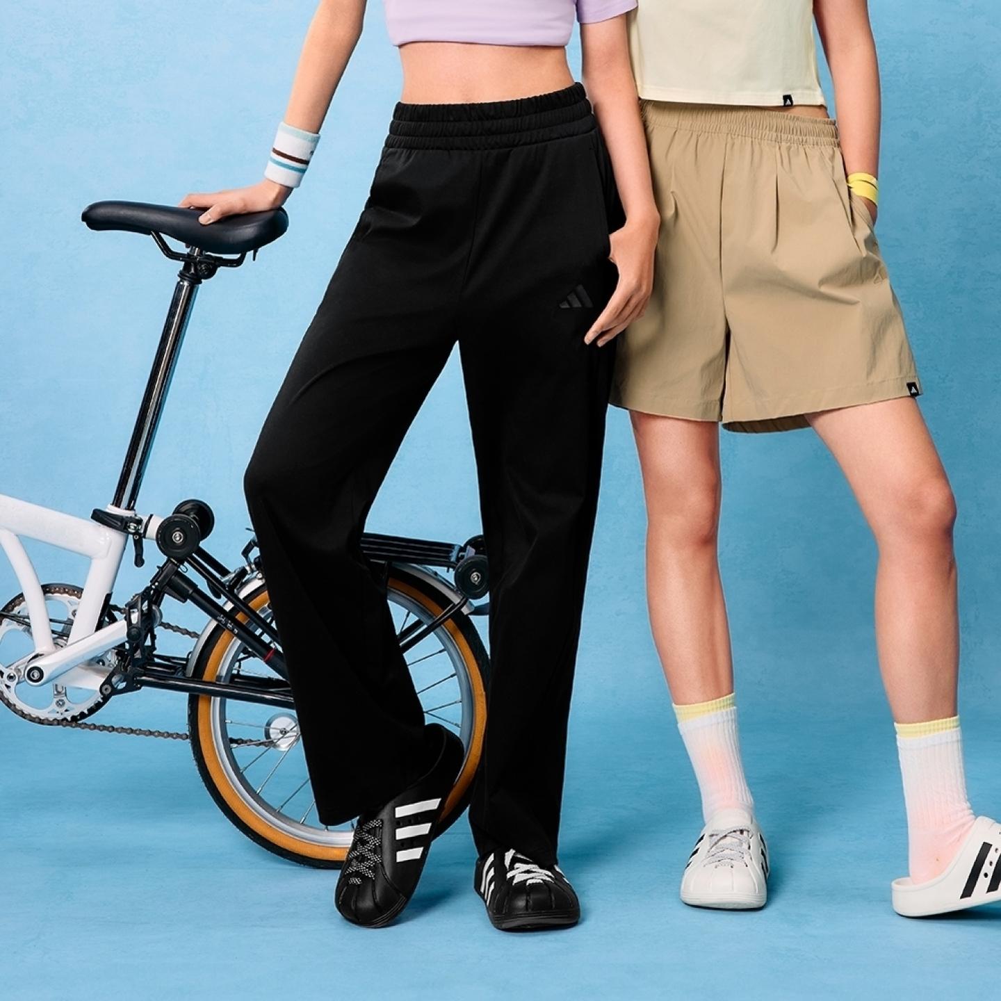 阿迪达斯2025女防晒凉感针织直筒裤运动休闲裤高腰JN0721 JN0720