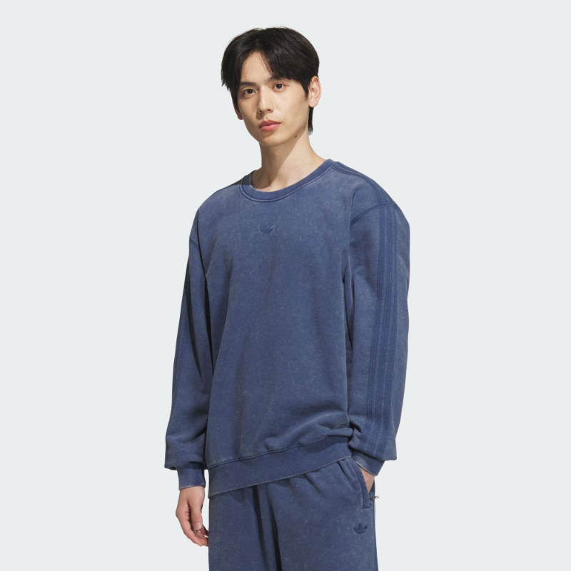 adidas阿迪达斯三叶草2025秋季新宽松运动圆领男卫衣套头衫KA2300