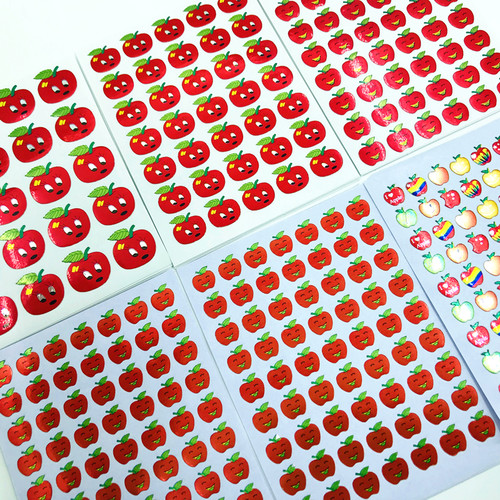 小苹果镭射烫金学生表扬奖励贴纸