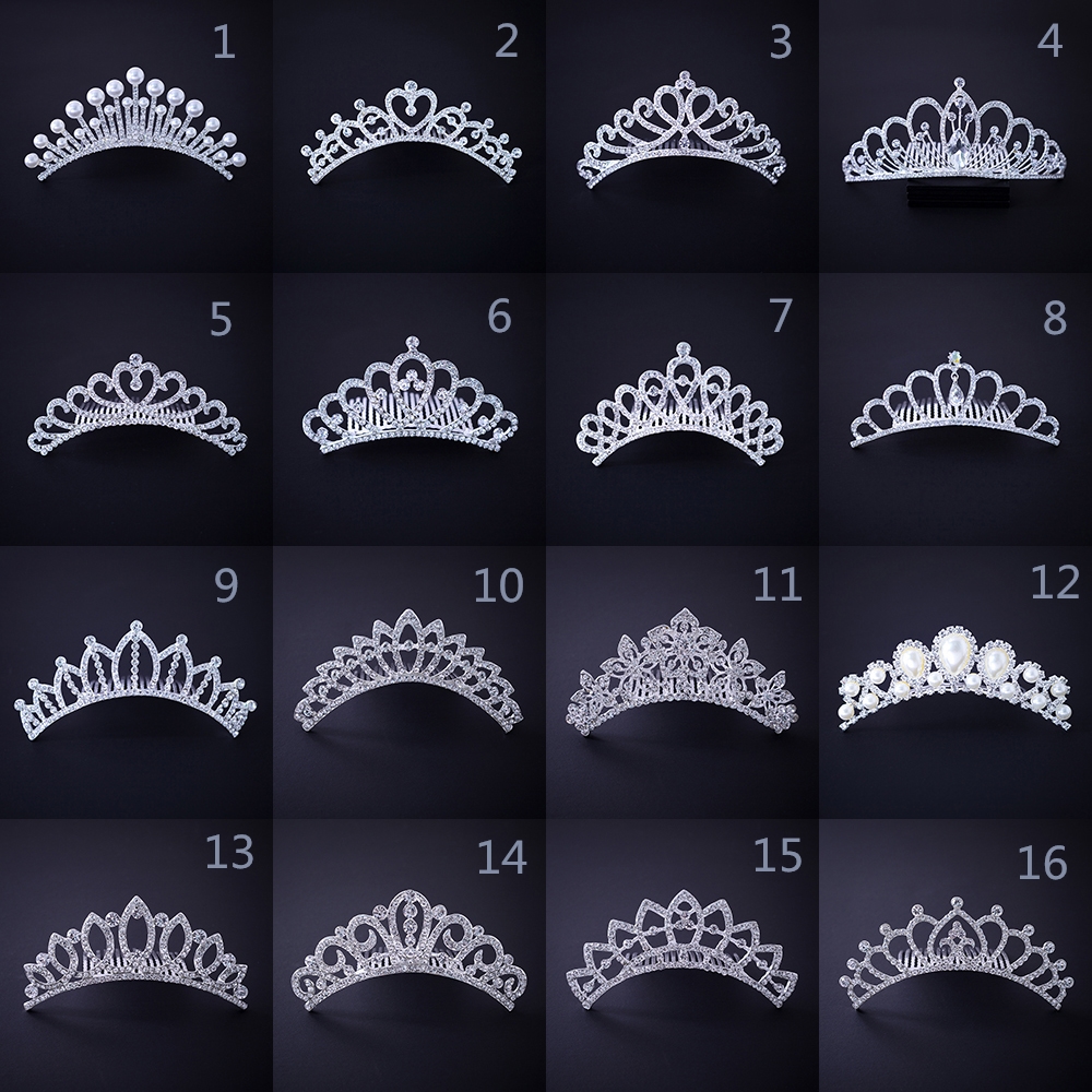 发饰银色镶钻皇冠结婚伴娘珠子