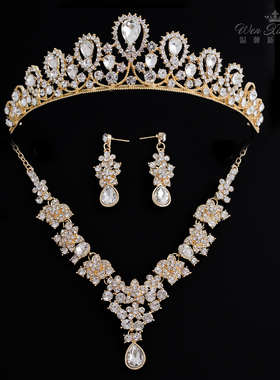 韩式新娘婚纱礼服水钻合金项链