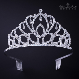 选美冠军皇冠颁奖头箍新娘礼服饰品舞台演出头饰生日派对王冠发饰
