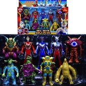 银河超人战士奥凸曼蛋怪兽家族套装 迪迦静态机器人偶男孩儿童玩具