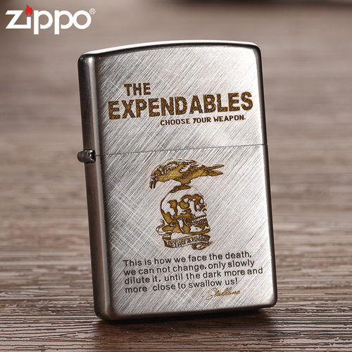 Zippo打火机之宝正品斜纹拉丝敢死队精雕煤油国潮送男朋友礼物zpp