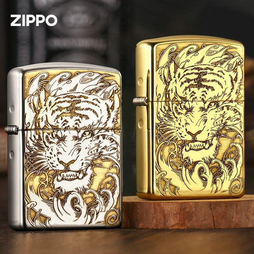 美国Zippo之宝打火机防风煤油虎头虎爪雕刻高颜值收藏商务礼品zpp
