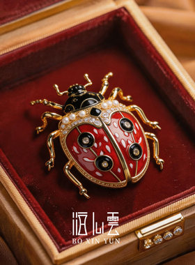 泊心云正品原创手作昆虫七星瓢虫胸针高档女精致可爱别针生日礼物