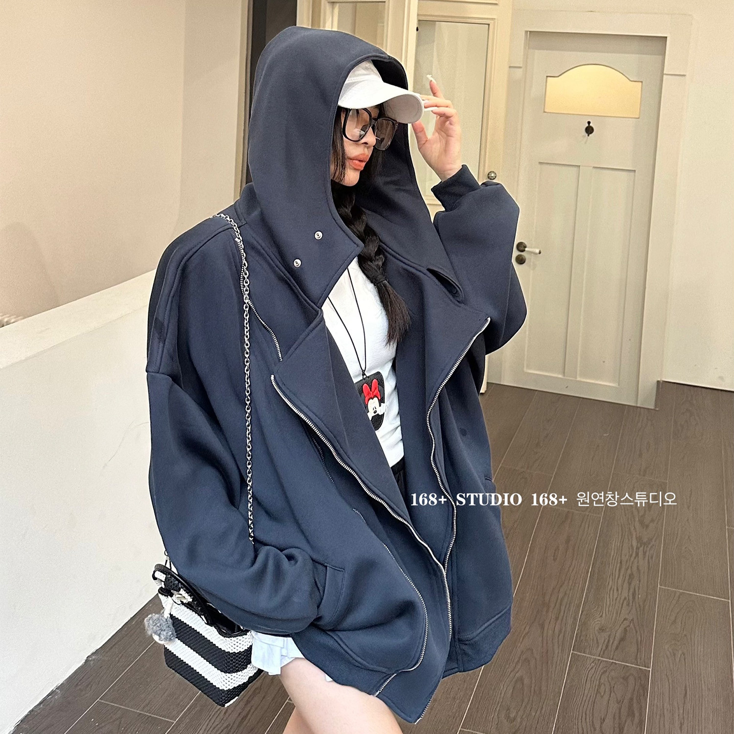 连帽拉链开衫卫衣外套女2025新款爆款宽松韩版中长款慵懒风上衣潮
