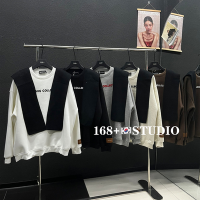 披肩卫衣女两件套加绒加厚2025新款爆款宽松韩版洋气时尚长袖上衣