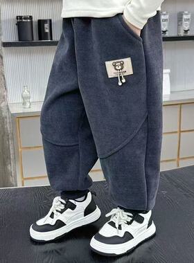 男童裤子春秋款童装灯芯绒卫裤儿童新款条绒裤宽松休闲运动长裤