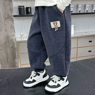 男童裤子春秋款童装灯芯绒卫裤儿童新款条绒裤宽松休闲运动长裤