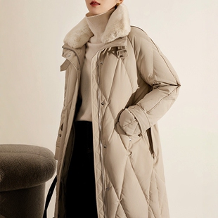 冬日暖炉！獭兔毛大毛领加厚长款鹅绒服高端95白鹅绒风衣款羽绒服