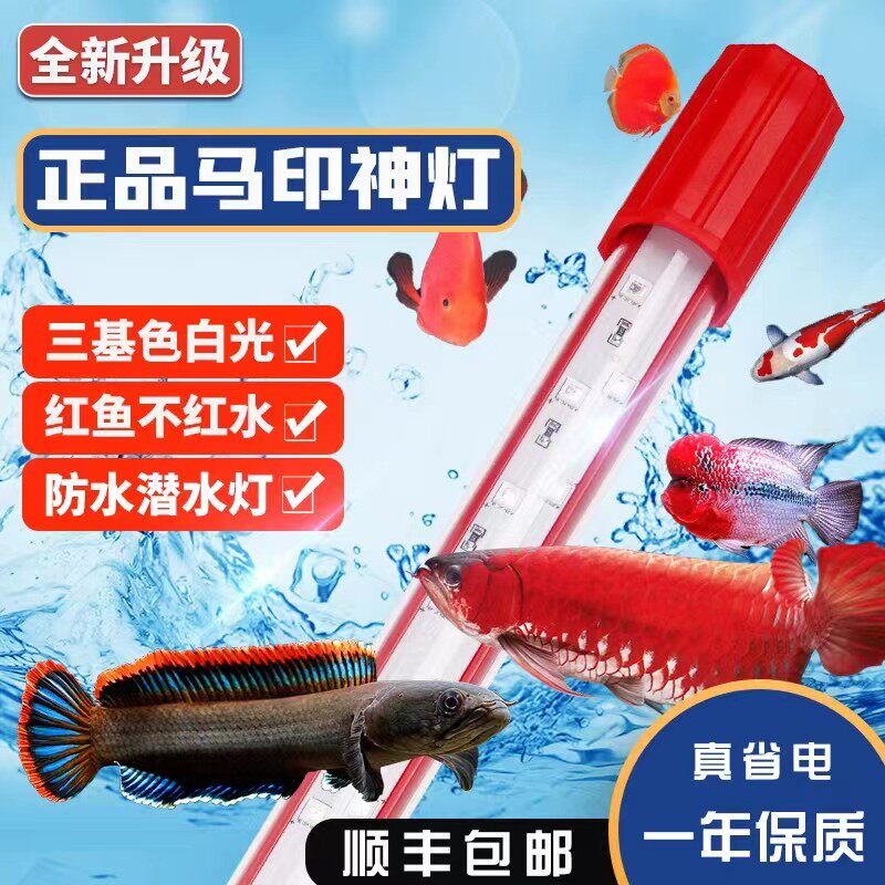马印神灯新款三代三基色鱼缸LED灯 龙鱼专用增艳灯 9000K高色温鱼