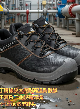 代尔塔301921安全鞋劳保鞋橡胶大底耐高温耐酸碱防静电防砸防刺穿