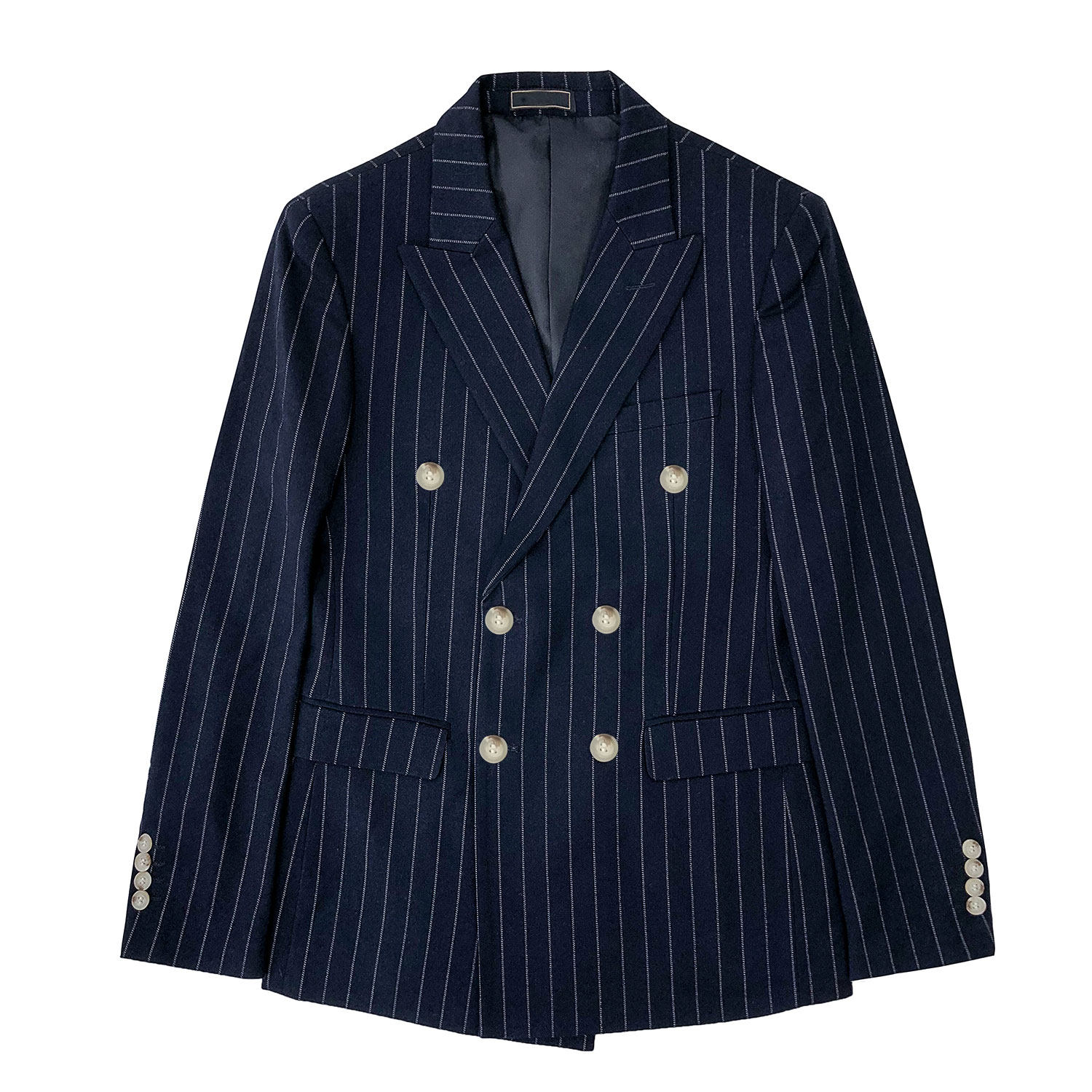 CLEARANCE DONGDAEMUN NEW STRIPED SUIT SUIT MENS SLIM DOUBLE-BREASTED SUIT TWO-PIECE GROOM WEDDING DRESS