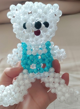 手工串珠成品泰迪熊可爱动物白马金鼠家居饰品平安果葫芦喜庆摆件
