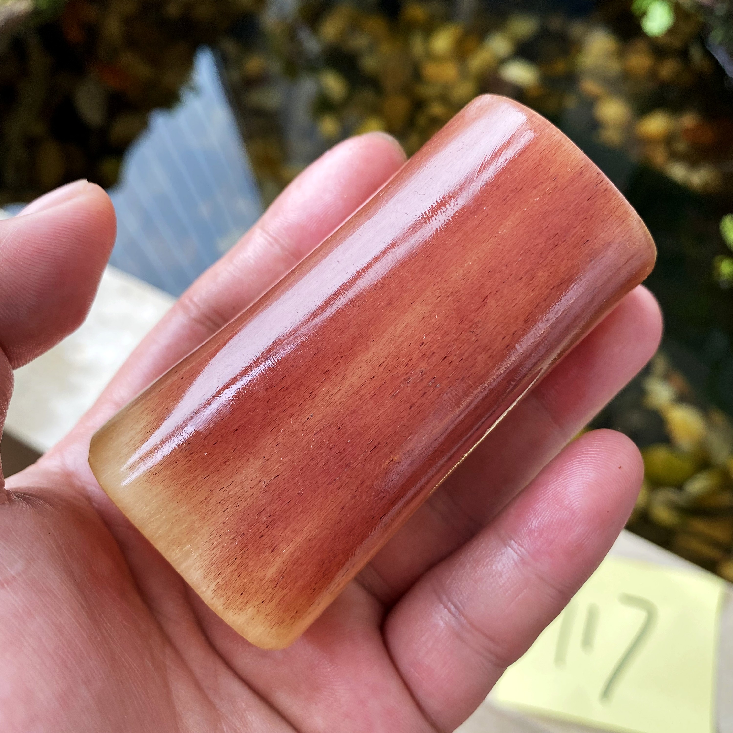 天然骆驼骨血料满蝌蚪纹手工雕刻未脱脂驼骨素手把件吊坠藏式文玩