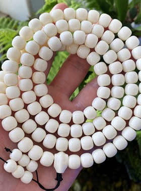 骨韵天阁牦牛骨老白料精工108颗