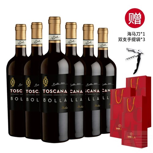 BOLLA意大利原瓶进口宝娜BOLLA托斯卡纳金奖红酒干整箱750ML*6支