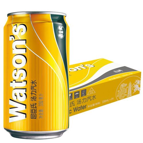 屈臣氏Watsons汤力苏打风味汽水金汤力碳酸饮料调酒荐330ml*24罐