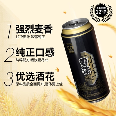 雪花啤酒Snowbeer经典12度500ml*12听 高麦汁度 口感醇厚