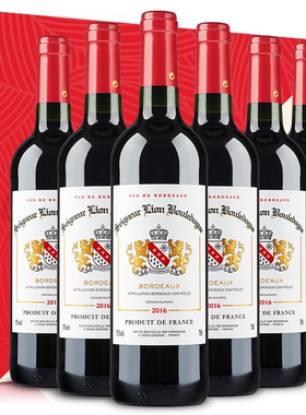 CANISFAMILIARIS布多格狮爵干红葡萄酒礼盒婚宴聚会法国750ml*6瓶