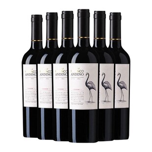 如饴火烈鸟白鸟梅洛葡萄酒餐酒晚安酒智利红酒750ml*6支