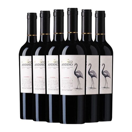 如饴火烈鸟白鸟梅洛葡萄酒餐酒晚安酒智利红酒750ml*6支