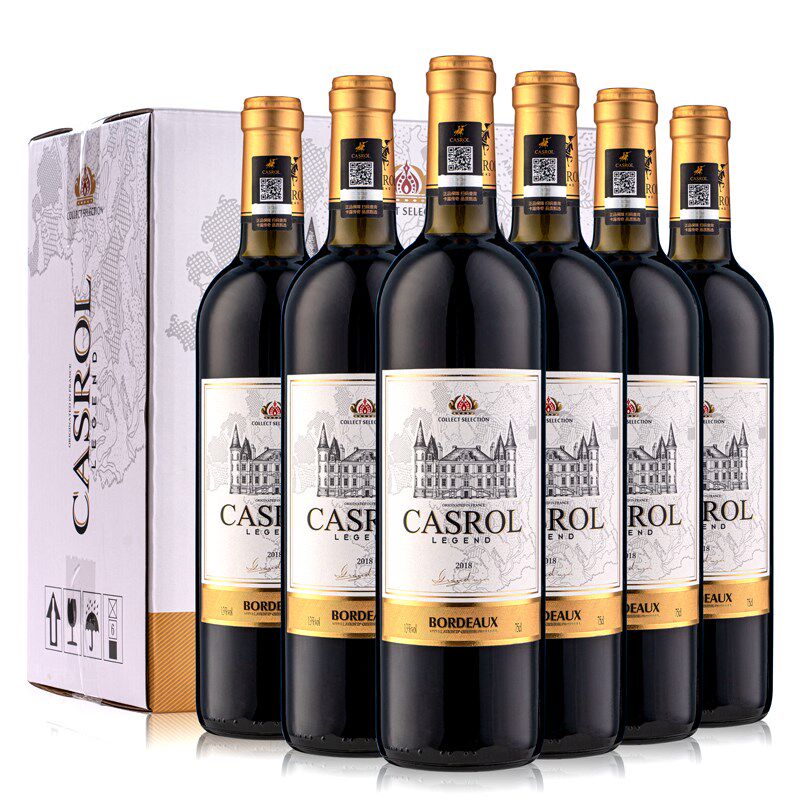 卡露传奇古堡珍藏法国进口红酒AOP/AOC级13度750ml*6瓶波尔多赤霞属于什么档次？
